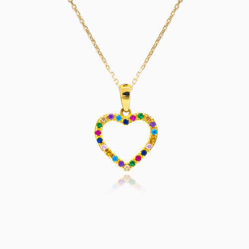 Double sided multicolor gold pendant
