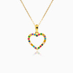 Double sided multicolor gold pendant