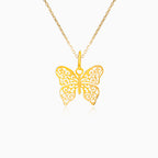 Gold butterfly pendant