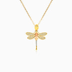 Gold dragonfly pendant