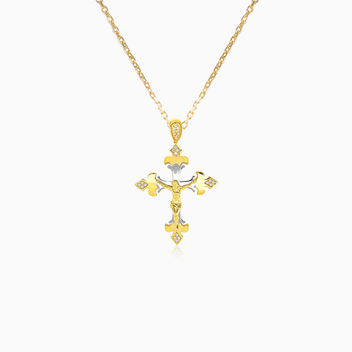 Cruz bicolor con Jesucristo