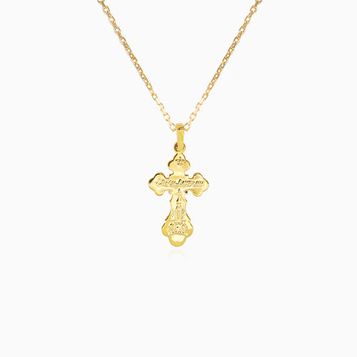 Malý zlatý kříž s detailem Ježíšem