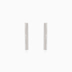 White gold tube earrings