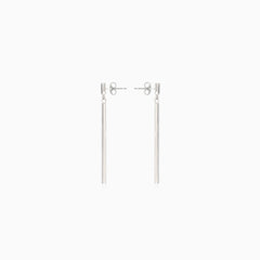 Simple white gold dangle earrings