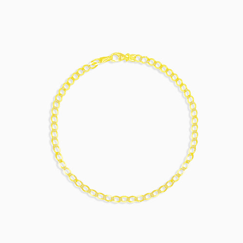 Delicate flat gold chain bracelet