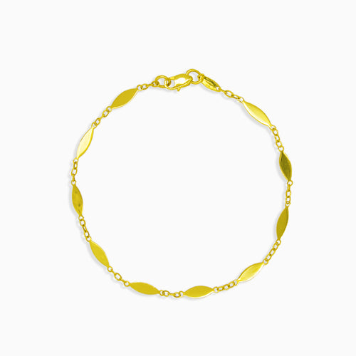 Marquise gold plates bracelet