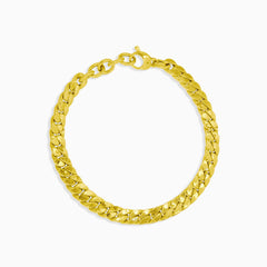 Densely knit Figaro gold bracelet