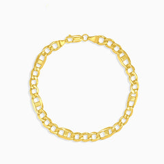 Massive Figaro gold bracelet with pattern
