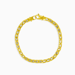 Two-colored gold figaro bracelet