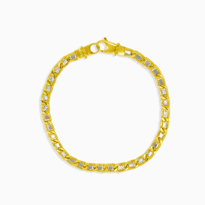 Zweifarbiges Gold-Figaro-Armband