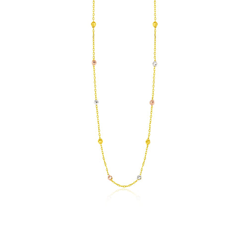 Golden necklace with ten golden marbles