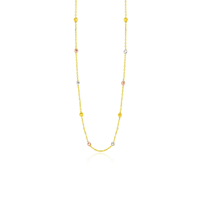 Golden necklace with ten golden marbles