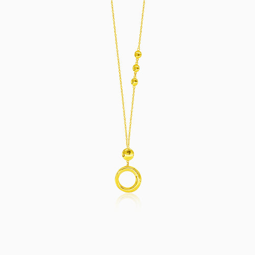 Zajímavý zlatý náhrdelník s kruhem