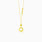 Interesting gold necklace with circle