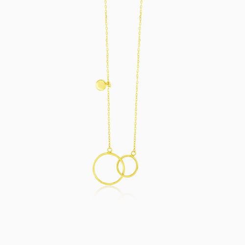 Necklace with two joined gold rings