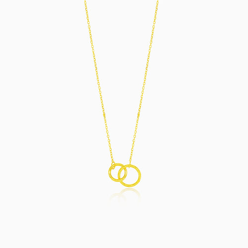 Necklace with two smaller joined golden rings