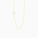 Gold necklace with one cross
