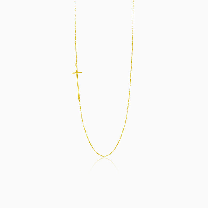 Gold necklace with one cross