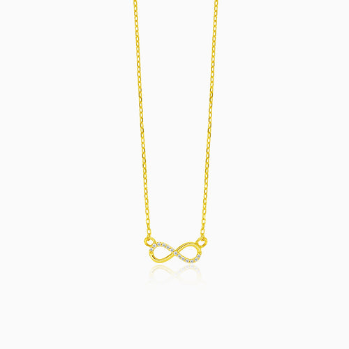 Gold infinity necklace with zirkons