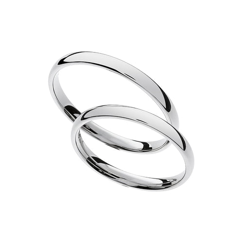 Timeless thin white gold wedding band