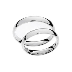 Anillo de boda fino clásico en oro blanco