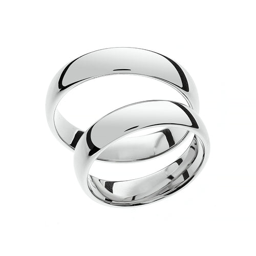 High polished  white gold wedding ring