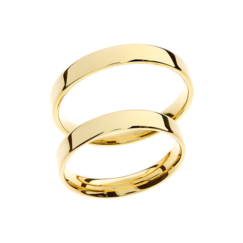 Classic thin yellow gold wedding ring