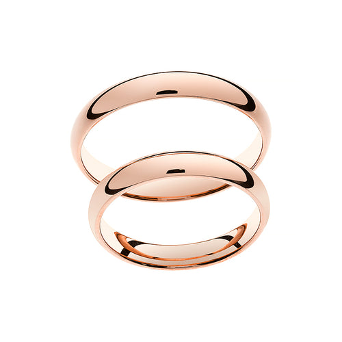 High polished rose gold wedding ring