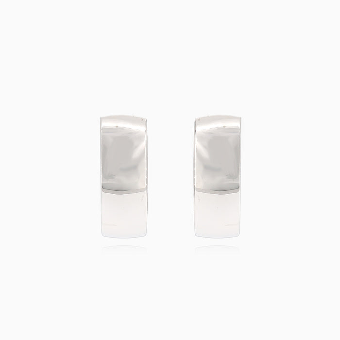 Simple white gold hoop earrings
