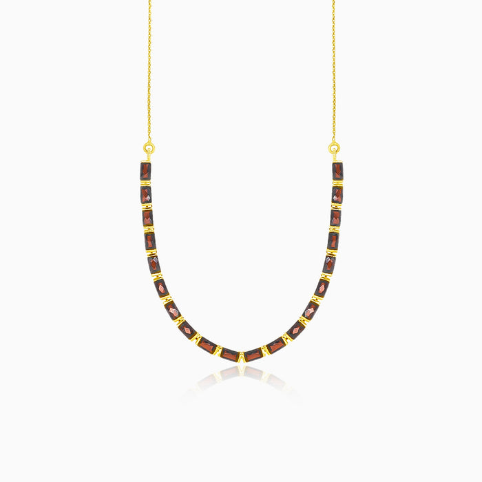 Rectangle garnet necklace
