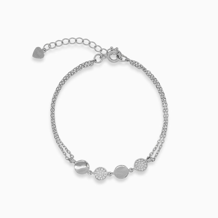 Silver bracelet with four circles