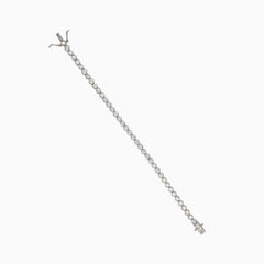 Pulsera tennis de plata con circonitas redondas.