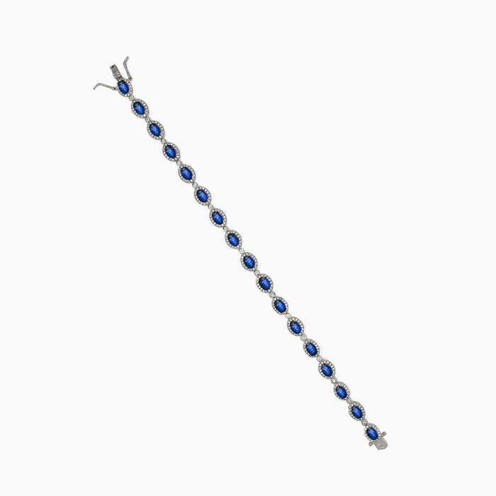 Pulsera Royal de plata con zafiro y circonitas.
