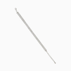 Pulsera tennis de plata con tres líneas de circonitas.