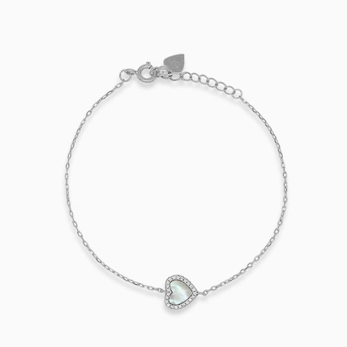 Silver bracelet with one heart
