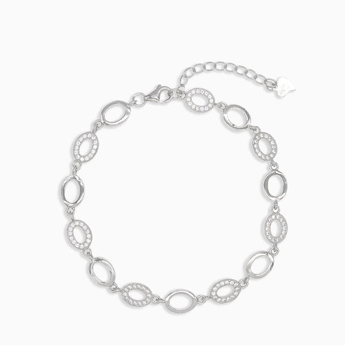 Silver bracelet with ovals