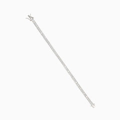 Pulsera tennis de plata con circonitas cuadradas.