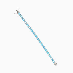 Pulsera tennis de plata con topacio y zirconias cúbicas