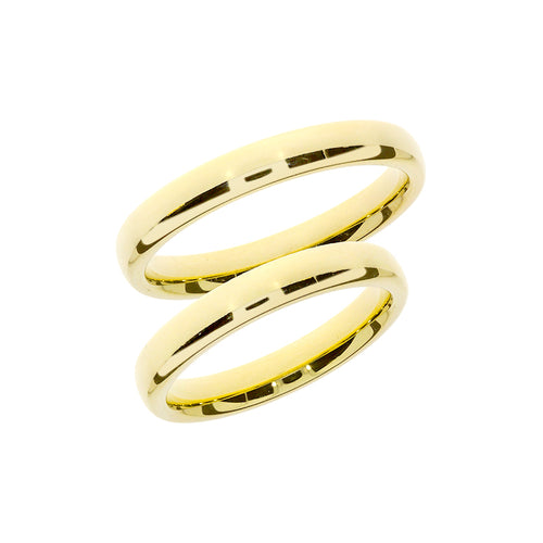 Elegant smooth yellow gold wedding ring