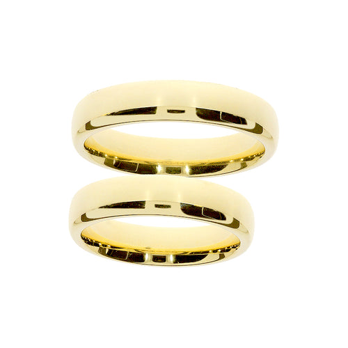 Wide yellow gold wedding ring