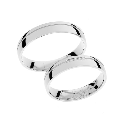 White gold ring with high polished finish