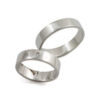 Wide solitaire platinum wedding ring