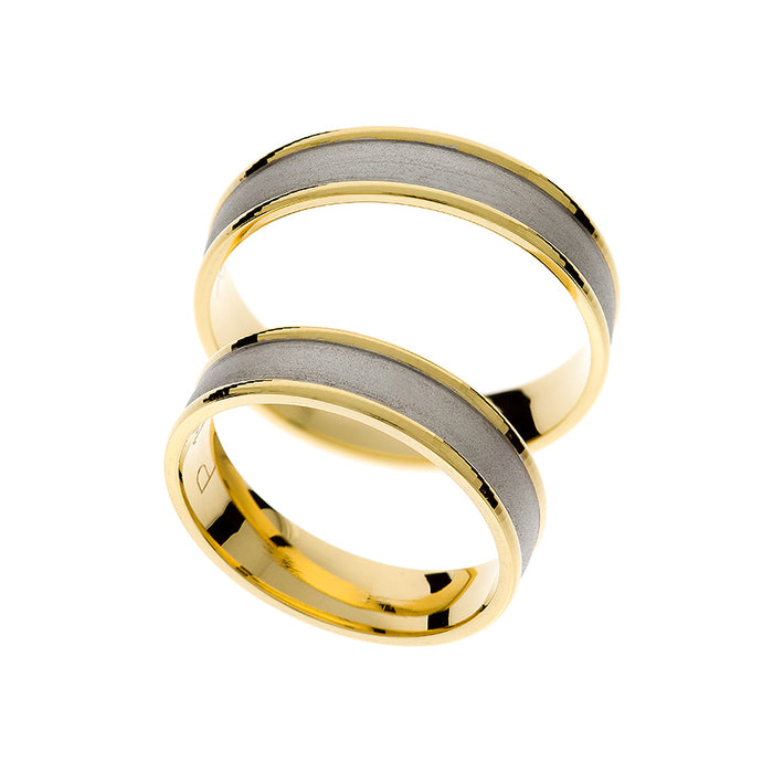 Eleganter zweifarbiger Gold-Ehering