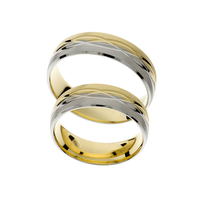 Spezialring aus Gelb- und Weißgold