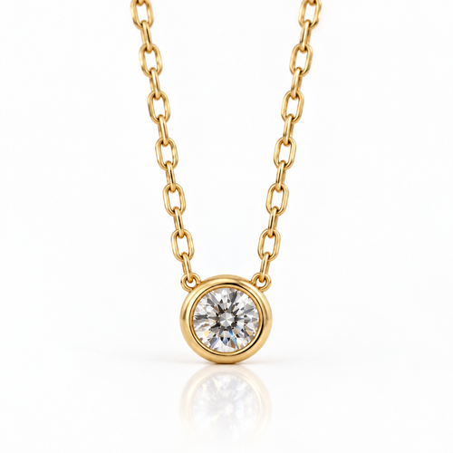 White Gold Diamond Solitaire Necklace