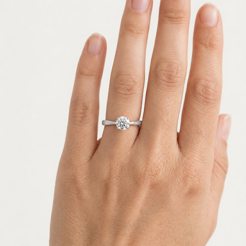 White Gold Lab-Grown Diamond Solitaire Ring