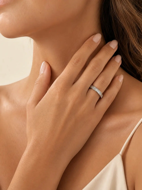 Sterling Silver Baguette Eternity Ring