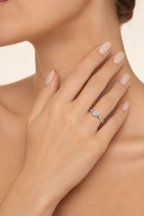 Sterling Silver Heart Infinity Ring