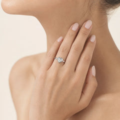 Sterling Silver Heart Bezel Ring