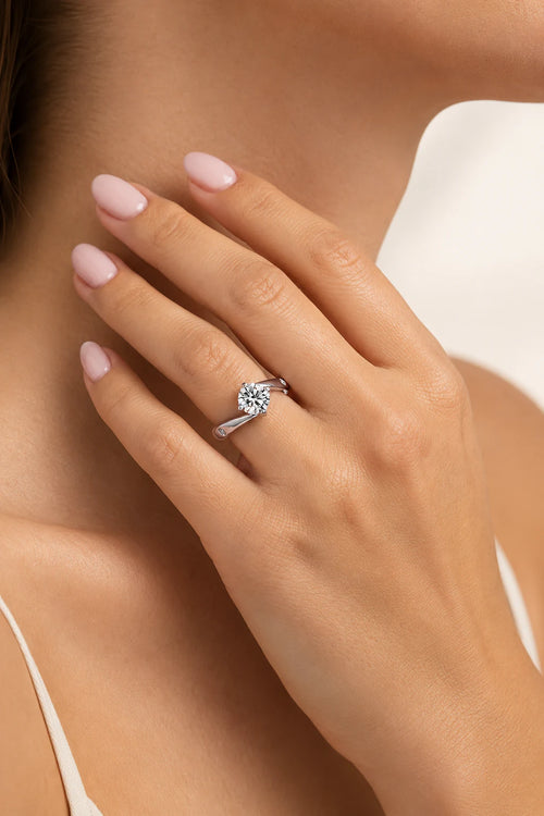 Sterling Silver Solitaire Cubic Zirconia Ring